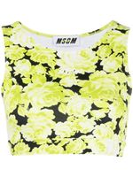 MSGM débardeur crop à fleurs - Vert - thumbnail