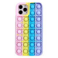 iPhone 12 hoesje - Backcover - Pop it - Siliconen - Geel