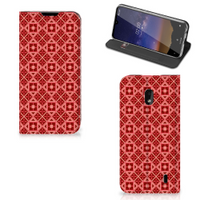 Nokia 2.2 Hoesje met Magneet Batik Rood - thumbnail