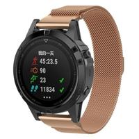 By Qubix - Milanese bandje - Rosé goud - Compatible met Garmin Fenix 8-51mm - Compatible Garmin bandje