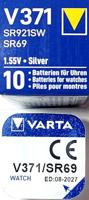 Varta V371/SR69 knoopcel zilveroxide horlogebatterij, 1 stuk
