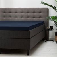 Hoeslaken Stretch - Topper - Navy - 140x200 cm - Blauw - Fresh and Co - Dekbed-Discounter.nl - thumbnail