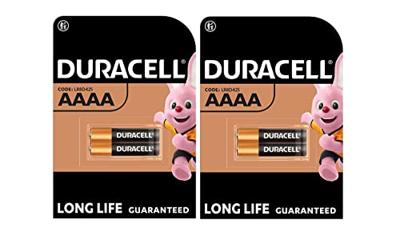 4 x Duracell AAAA alkaline (2 blisters met elk 2 batterijen) 4 batterijen