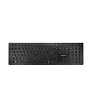 CHERRY KW 9100 SLIM, draadloos toetsenbord, Franse indeling, AZERTY-toetsenbord, Bluetooth of draadloze connectiviteit, SX-schaaractie, oplaadbaar via USB-kabel, plat, zwart-zilver