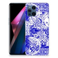 Silicone Back Case OPPO Find X3 | X3 Pro Angel Skull Blauw - thumbnail