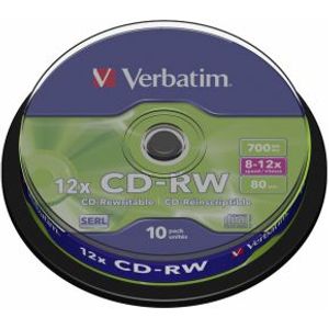 Verbatim CD-RW 12x 700 MB 10 stuk(s)