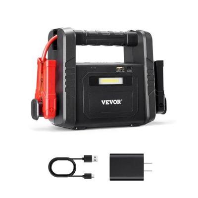 VEVOR Jump Starter Power Bank, 4000 A piek, auto-jumpstarter, accubooster met luchtcompressor, startkabels, LCD-scherm, LED, lithium jumpstartbox voor alle benzinemotoren/tot 10 l dieselmotoren