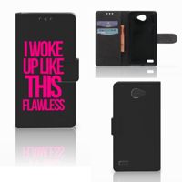 LG Bello 2 Hoesje met naam Woke Up - Origineel Cadeau Zelf Maken