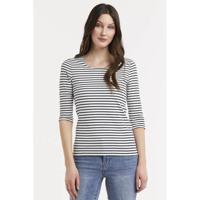 Street One gestreepte basic top wit/zwart