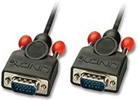 LINDY 31443 VGA-aansluitkabel zonder ferriet, 15-pin. HD-stekker/stekker 5 m, zwart