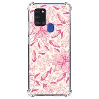 Samsung Galaxy A21s Case Pink Flowers - thumbnail