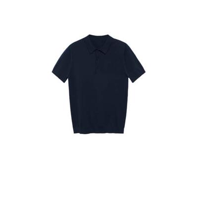 Mango Man fijn gebreide polo marine