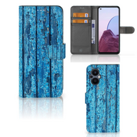 OPPO Reno 8 Lite | OnePlus Nord N20 Book Style Case Wood Blue - thumbnail