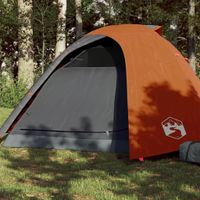 Tent 4-persoons 267x272x145 cm 185T taft grijs en oranje