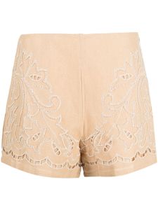 TWINSET short court à broderie anglaise - Tons neutres