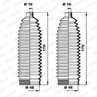 Stuurhoes, stuureenheid MOOG, Inbouwplaats: Vooras links en rechts, u.a. für Audi, Skoda, VW, Seat