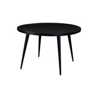 Livingfurn Ronde Eettafel Justin Kala Mangohout en staal, 120cm - zwart - thumbnail