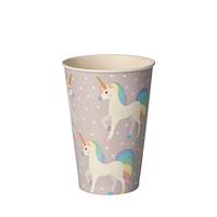 PAPSTAR Drinkbeker, karton 0,2 l Ø 7 cm, 9,7 cm Unicorn 88649 kartonnen beker wegwerpbeker eenhoorn, 10 stuks