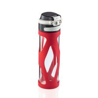 Leifheit 3256 Flip Glazen Drinkfles 600 ml Rood - thumbnail