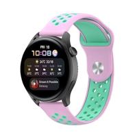By Qubix - Compatible met Garmin Forerunner 255 - Sport Edition - Roze + groen - Compatible Garmin bandje - Bandbreedte: 22mm