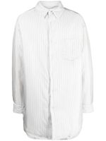 Maison Margiela chemise matelassée à rayures - Blanc