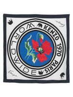 Kenzo foulard en soie à logo imprimé - Blanc