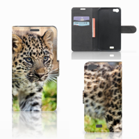 Wiko Lenny Telefoonhoesje met Pasjes Baby Luipaard