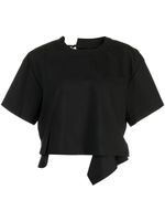 sacai blouse asymétrique à col rond - Noir