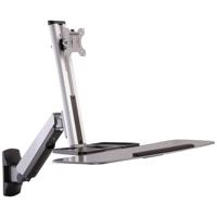 SpeaKa Professional SP-MM-705 Monitor-wandbeugel 1-voudig 33,0 cm (13) - 81,3 cm (32) Zilver In hoogte verstelbaar, Kantelbaar, Zwenkbaar, Draaibaar - thumbnail