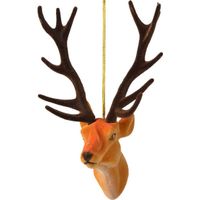 1x Kerstboomversiering hert ornamenten bruin 13 cm   - - thumbnail