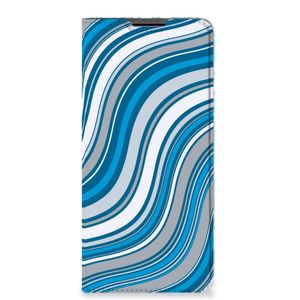 Motorola Edge 30 Pro Hoesje met Magneet Waves Blue