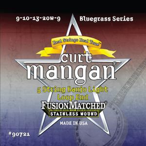 Curt Mangan Banjo Light 5-string Loop End Stainless snarenset voor 5-snarige banjo