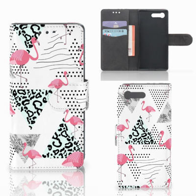 Sony Xperia X Compact Telefoonhoesje met Pasjes Flamingo Triangle Sony Xperia X Compact Telefoonhoesje met Pasjes Flamingo Triangle