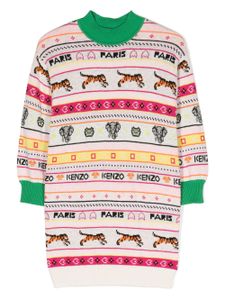 Kenzo Kids short à logo en maille intarsia - Blanc