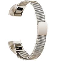 By Qubix - Compatible met Fitbit Alta HR Milanese bandje - Maat: Large - Vintage goud - Compatible fitbit bandje