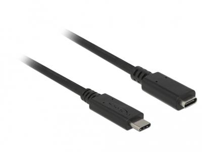 USB-C Extension cable - SuperSpeed USB (USB 3.1 Gen 1) - USB Type-C (M) > USB Type-C (V) - 3 A - 2 m - zwart