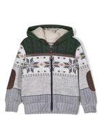 Lapin House veste en maille intarsia à fermeture zippée - Gris