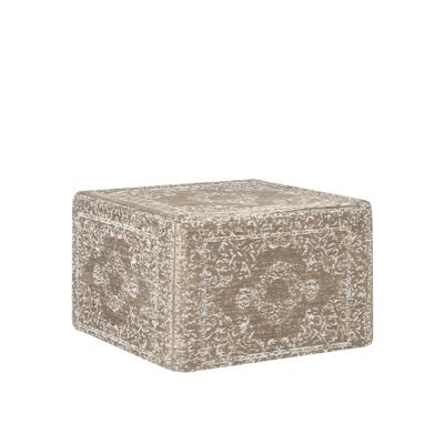 LABEL51 poef 'Vintage' 50x50x30 cm, kleur Army