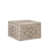 LABEL51 poef 'Vintage' 50x50x30 cm, kleur Army