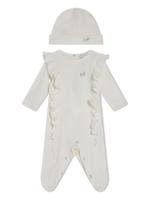 Monnalisa Katoenen babypakje met geborduurd logo - Beige