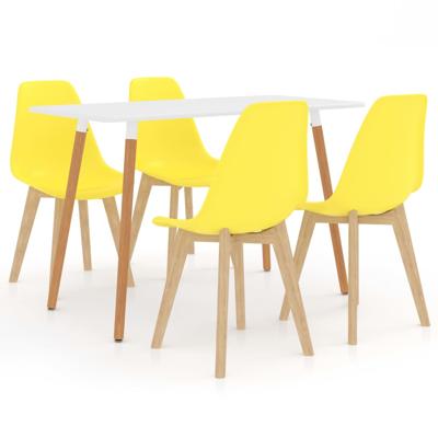vidaXL 5-delige Eethoek geel