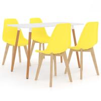 vidaXL 5-delige Eethoek geel