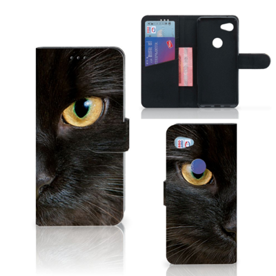 Google Pixel 3A Telefoonhoesje met Pasjes Zwarte Kat Google Pixel 3A Telefoonhoesje met Pasjes Zwarte Kat