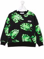 MSGM Kids sweat à imprimé feuillage - Vert - thumbnail