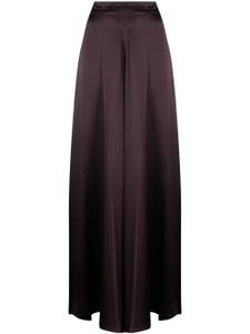 VOZ pantalon palazzo à fini satiné - Marron