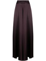 VOZ pantalon palazzo à fini satiné - Marron