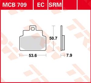 TRW Remblokken, en remschoenen voor de moto, MCB709SRM Sinter maxi scooter