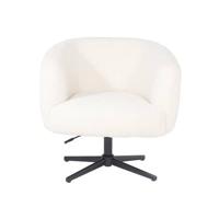 Giga Meubel - Fauteuil Teddy Wit - Metaal Onderstel - 78x78x71cm