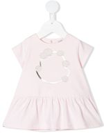 Moncler Enfant robe à logo imprimé - Rose