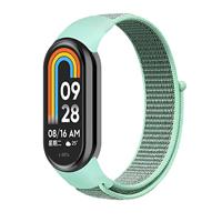 By Qubix - Sport loop nylon bandje - Mintgroen - Compatible met Xiaomi Smart Band 8 & 9 - Compatible Xiaomi bandje